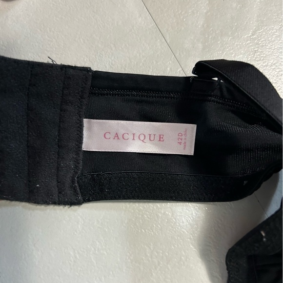 Cacique Black Lined Underwire Bra Size 42D - Picture 4 of 4